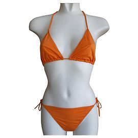 Guess Erraten Sie orange Bikini mit Strass-Logo Orange