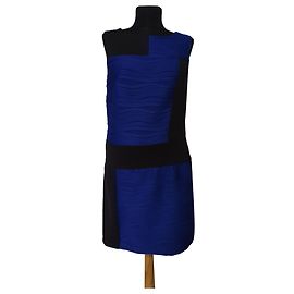 Cynthia Rowley Kleid Blau Schwarz Schwarz Blau