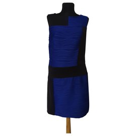 Robe Cynthia Rowley Bleu Noir Noir Bleu