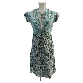 Robe fleurie noire Pinko bleu Multicolore
