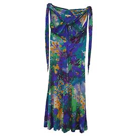 Etro multicolor floral midi dress with open back Multiple colors