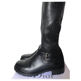 Cuissardes Dior en cuir noir Noir