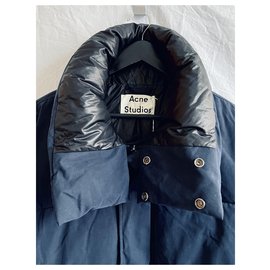 Acne-Minus West down coat in Ink Blue-Black,Navy blue