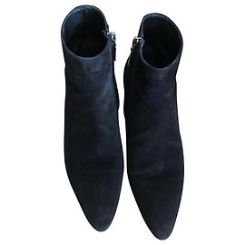 Saint Laurent T Wildlederstiefeletten schwarz Schwarz