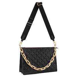 Borsa Louis Vuitton Couscin in pelle nera goffrata Nero