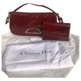 Dior-Dior Malice monogram bag-Dark red
