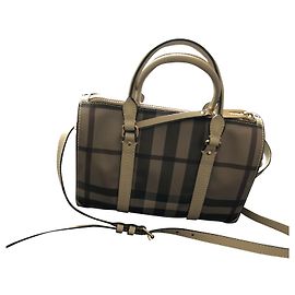 Burberry Bowling Handbag Beige Acrylic Beige