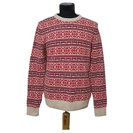 Abercrombie & Fitch Wollpullover mit Nylon Rot Rot Mehrfarben