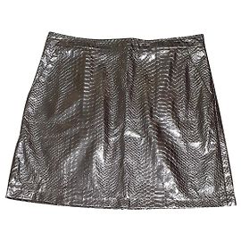 Autre Marque Sister Jane Midirock metallisch silber Schlangenmuster Silber Metallisch