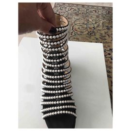 Chanel-Sandalias de gladiador con pedrería-Hardware de plata