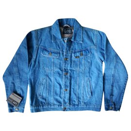 Autre Marque-LEE Jeans NWT Blue Denim Western Trucker Jean Jacken, Größe M & XL-Blau