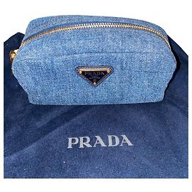 Prada Reiseetui Denim Blau Blau