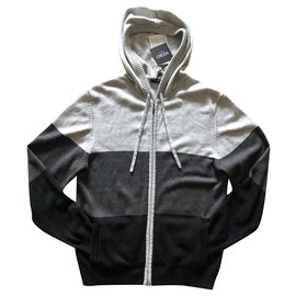 La Perla-Cotton and cashmere hooded jacket Nero La Perla T. M unisex-Black,Grey,Dark grey