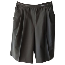 PRADA BLACK WOOL SHORTS Black