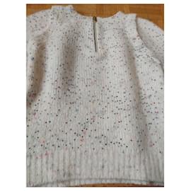 Chanel-Suéter chanel strass lã-Branco