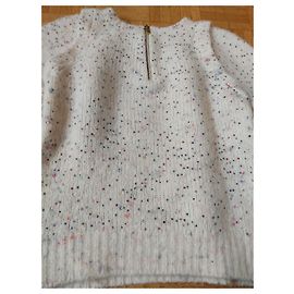 Pull laine strass Chanel Blanc