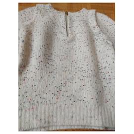 Chanel Strass Wollpullover Weiß