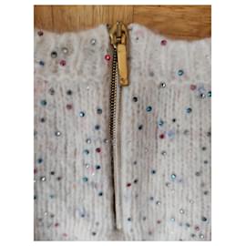 Chanel-Suéter chanel strass lã-Branco