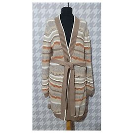 Tommy Hilfiger Lange Strickjacke aus Baumwolle Mehrfarben