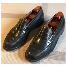 JM Weston-J.M. WESTON - BLACK LEATHER LOAFER-Black