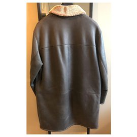 Hugo Boss-Hugo BOSS - LEATHER COAT-Brown