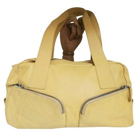 Krizia-Krizia yellow leather shoulder bag-Yellow