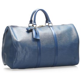 Louis Vuitton-Louis Vuitton Blue Epi Keepall 50-Azul