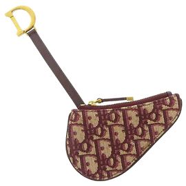 Dior Red Dior Oblique Saddle Key Chain Red Dark red