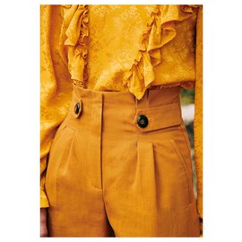 SéZane-Un pantalon, leggings-Moutarde