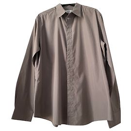 Camisa Hermès de algodón taupe Gris pardo