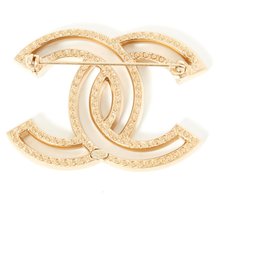Chanel-RINESTONES CLAROS DE MAXI CC-Dourado