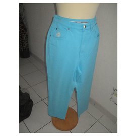 Escada-Pants, leggings-Turquoise