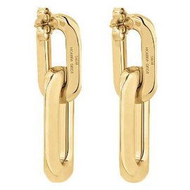 Louis Vuitton-Boucles d'oreilles doublées LV Edge-Bijouterie dorée
