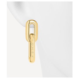 Louis Vuitton-Boucles d'oreilles doublées LV Edge-Bijouterie dorée