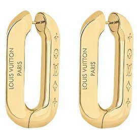 Louis Vuitton-Pendientes LV Edge-Gold hardware