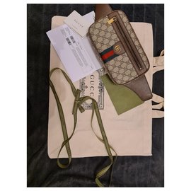 Gucci-Ophidia GG belt bag-Brown
