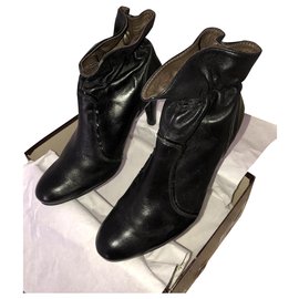 Bottines Balmain en cuir noir Noir