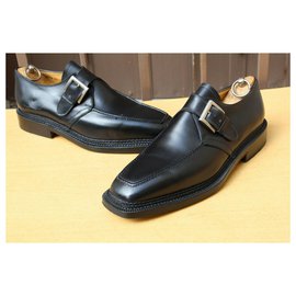 Santoni-SANTONI SHOE WITH TRIPLE Soles 9,5 F 44 condition AS NEW MEN'S SHOES 798€-Black