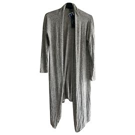 Autre Marque JOAN VASS New York - Neu mit Tag Long Grey Cardigan, Größe XL Grau
