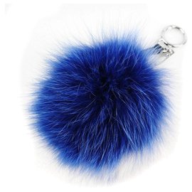 Fendi-Fendi Bijoux de sac Pompon-Blue