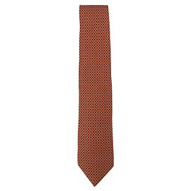 Hermès Gravata Hermes Orange com formas geométricas Laranja