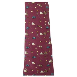 Hermès-Hermes Bordeaux Tie-Dark red