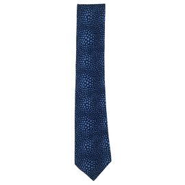 Hermès-Gravata azul Hermes com pontos-Azul