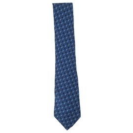 Hermès-Gravata Hermes Azul-Azul