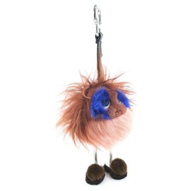 Fendi-Fendi Bijoux de sac Pompon-Brown
