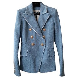 Wunderschöne blaue Blazerjacke von Balmain Paris Blau