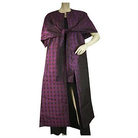 Capa assimétrica Vivienne Westwood Abel em jacquard de seda roxa Roxo