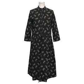Vestido Zadig & Voltaire Roof Paisley Print de algodão preto e bege Preto Bege