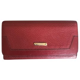 Burberry leather wallet Red