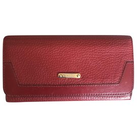Burberry-Burberry leather wallet-Red